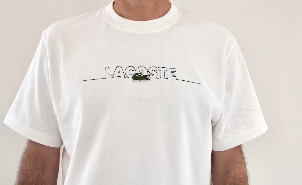 Lacoste Tee shirt brodé made in France Blanc