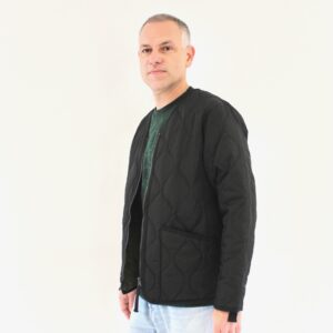 Taion Military Zip V Neck Noir