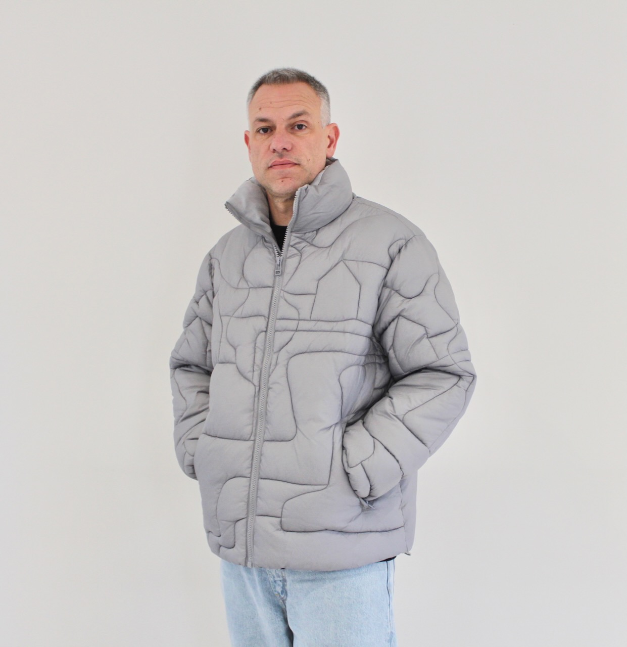 By Parra Boring village puffer jacket grey