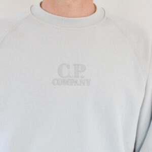 CP Company Diagonal Raised Fleece Sweat Crew Neck Blue Fox