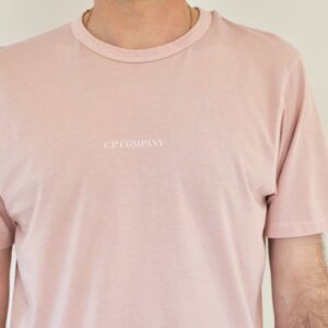 CP Company Tee shirt script jersey 24/1 resist dyed misty rose