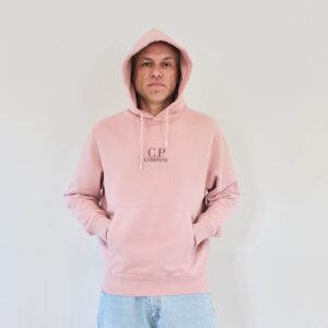 Cp Company Sweat hooded diagonal fleece misty rose