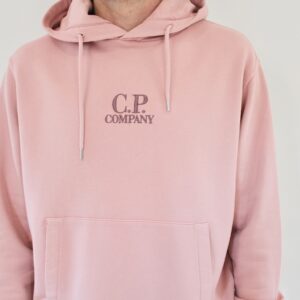 Cp Company Sweat hooded diagonal fleece misty rose