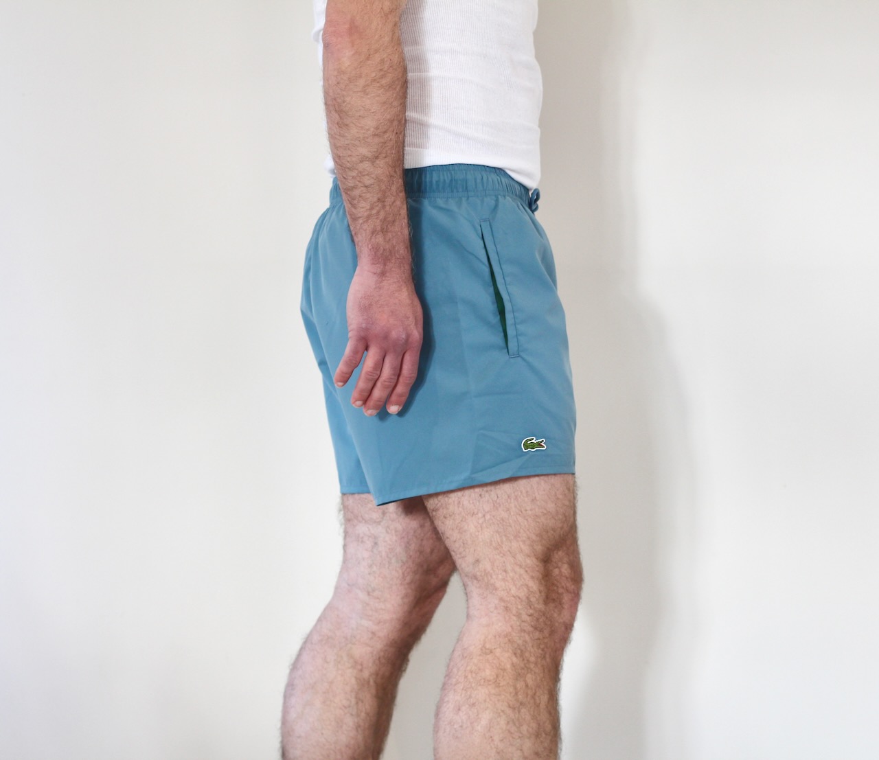 Lacoste Short de bain bleu calcaire