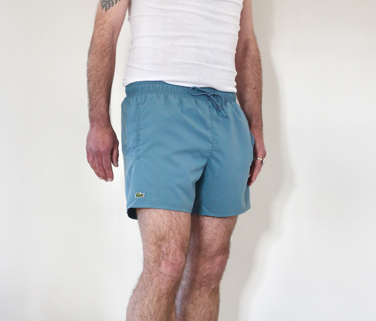 Lacoste Short de bain bleu calcaire