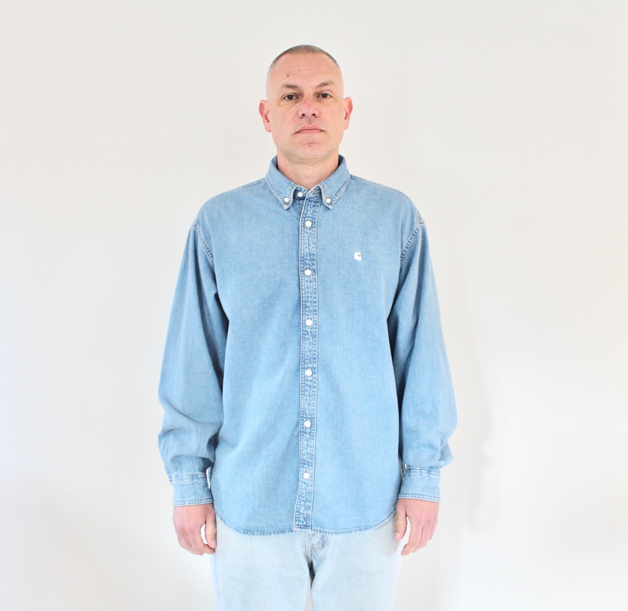 Carhartt Wip Lucas Shirt Blue Bleached