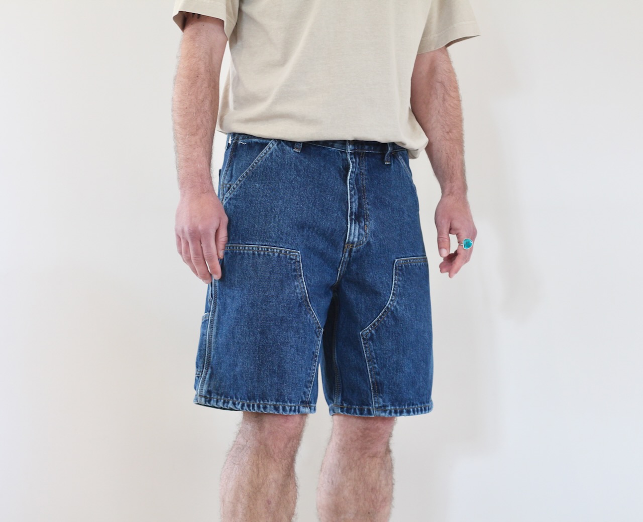 Carhartt Wip Double Knee Short Blue Stone Washed