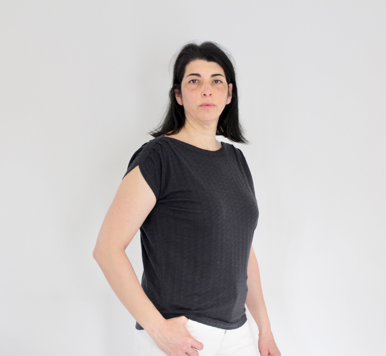 Sessun T-shirt Sixto Jacquard Moonless