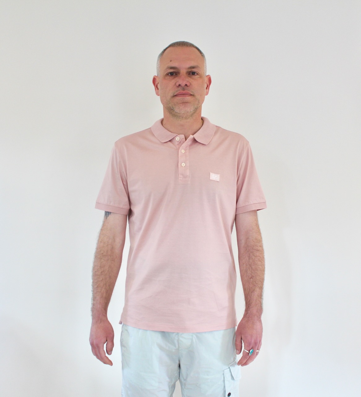 Cp Company Polo en jersey mercerisé misty rose