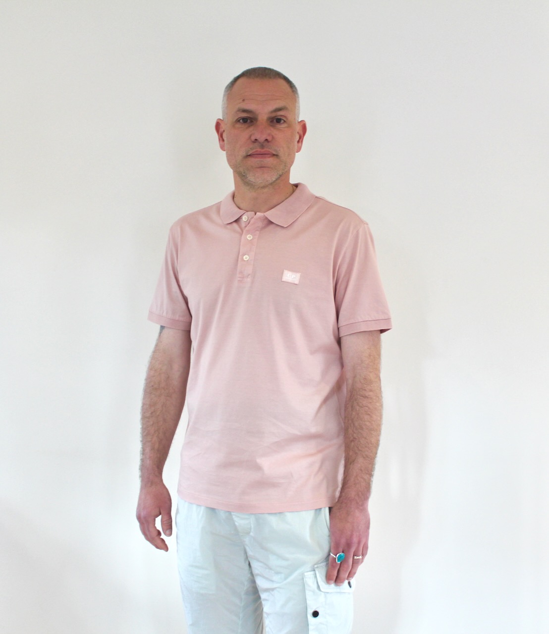 Cp Company Polo en jersey mercerisé misty rose