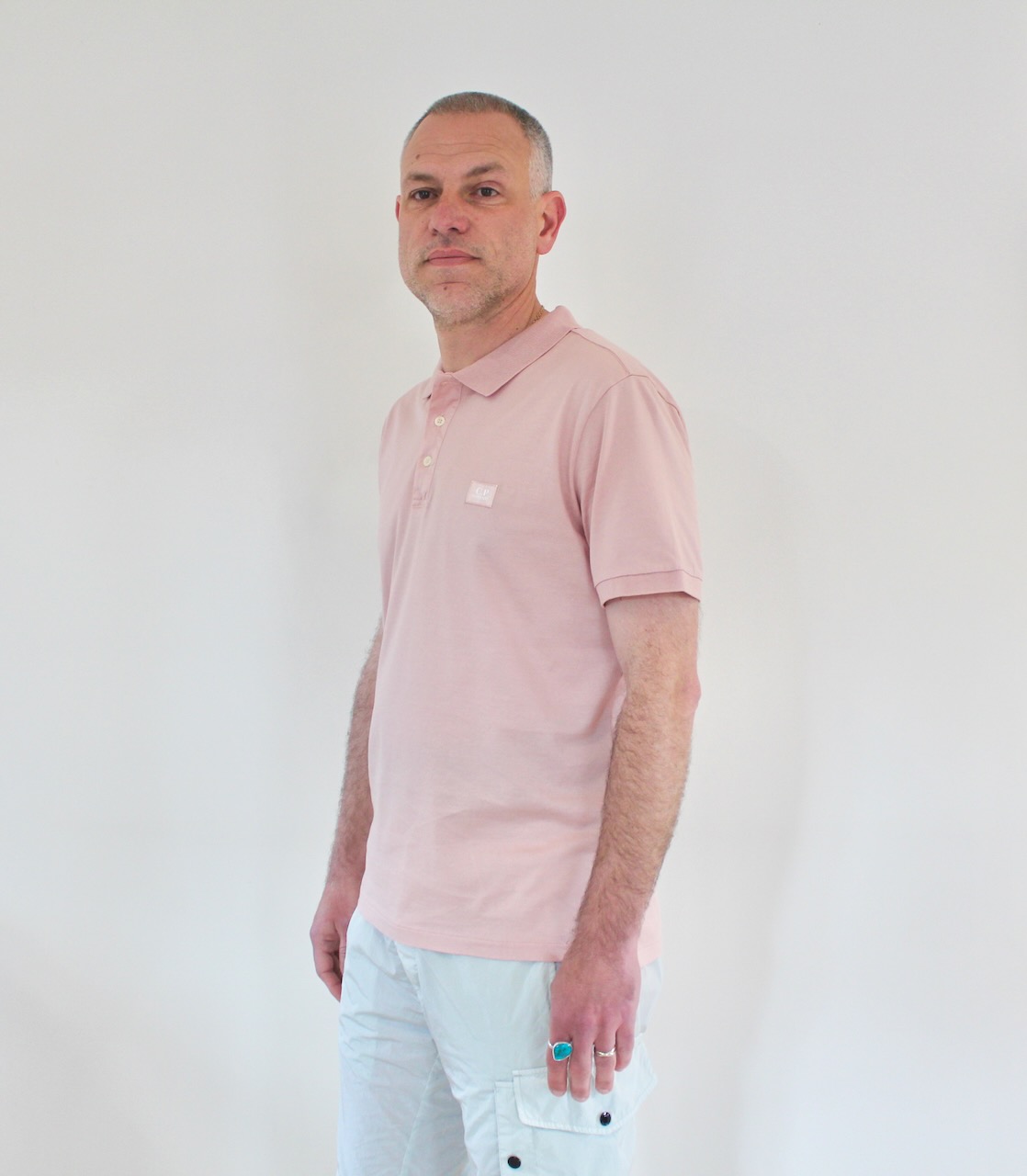 Cp Company Polo en jersey mercerisé misty rose