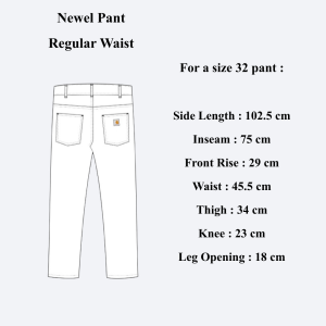 Newel Pant Blue Stone Bleached