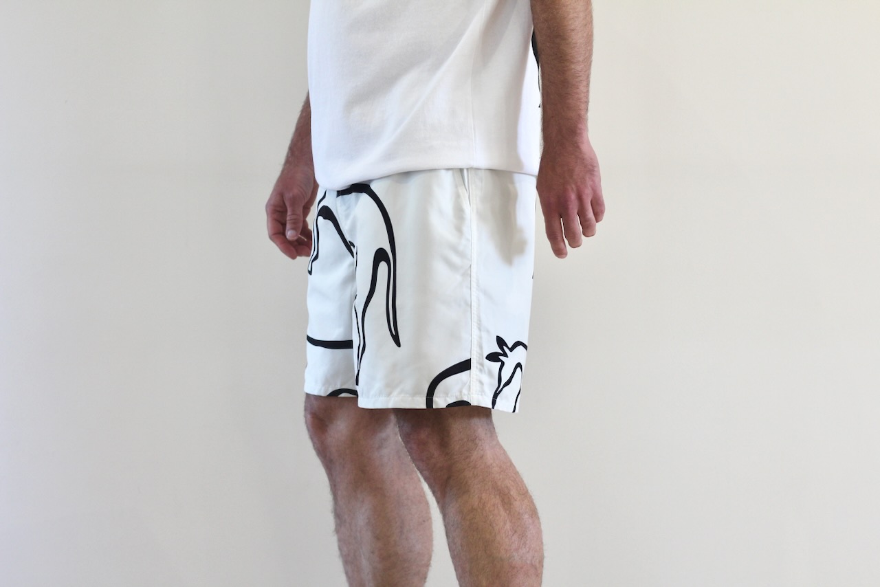 By Parra Yoga Walks swim short white