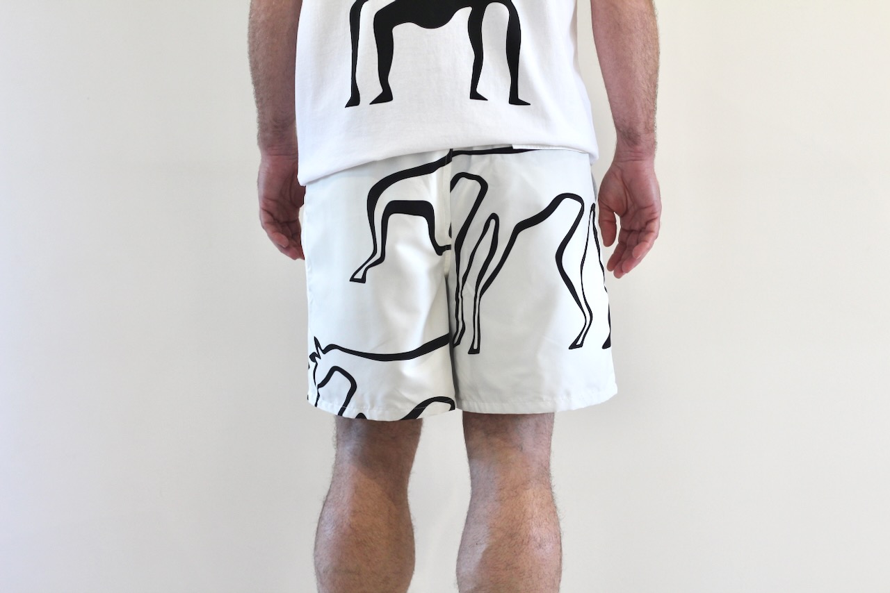By Parra Yoga Walks swim short white