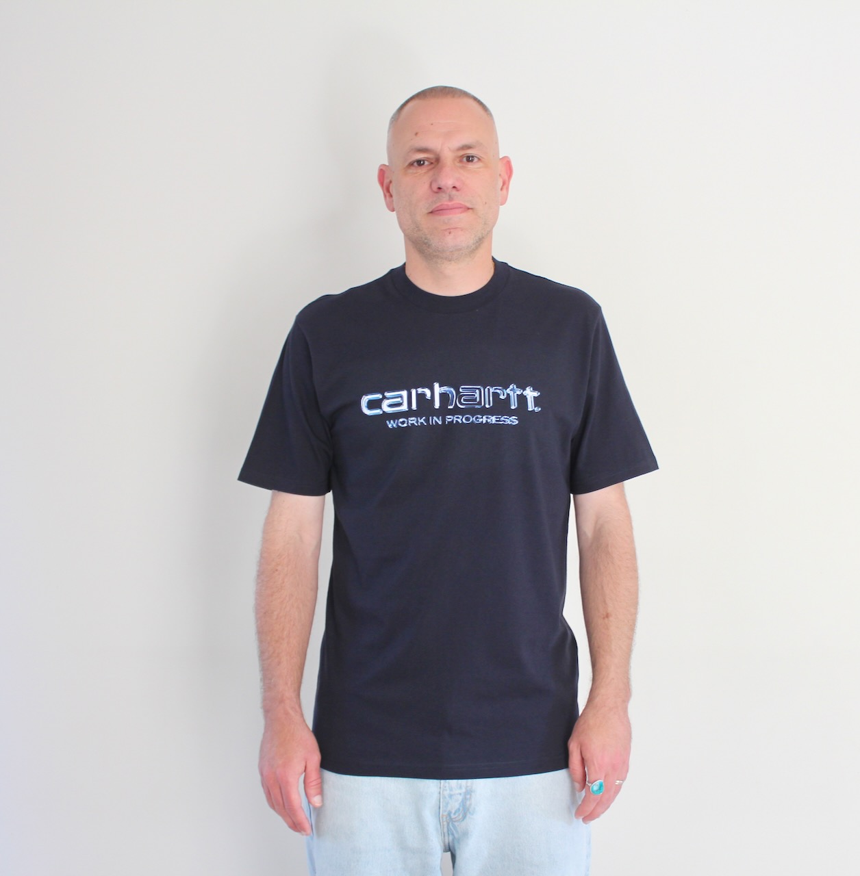 Carhartt Wip Solar Chrome Script T-shirt Dark Navy