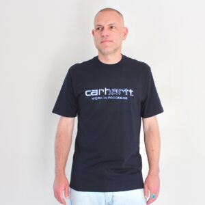Carhartt Wip Solar Chrome Script T-shirt Dark Navy