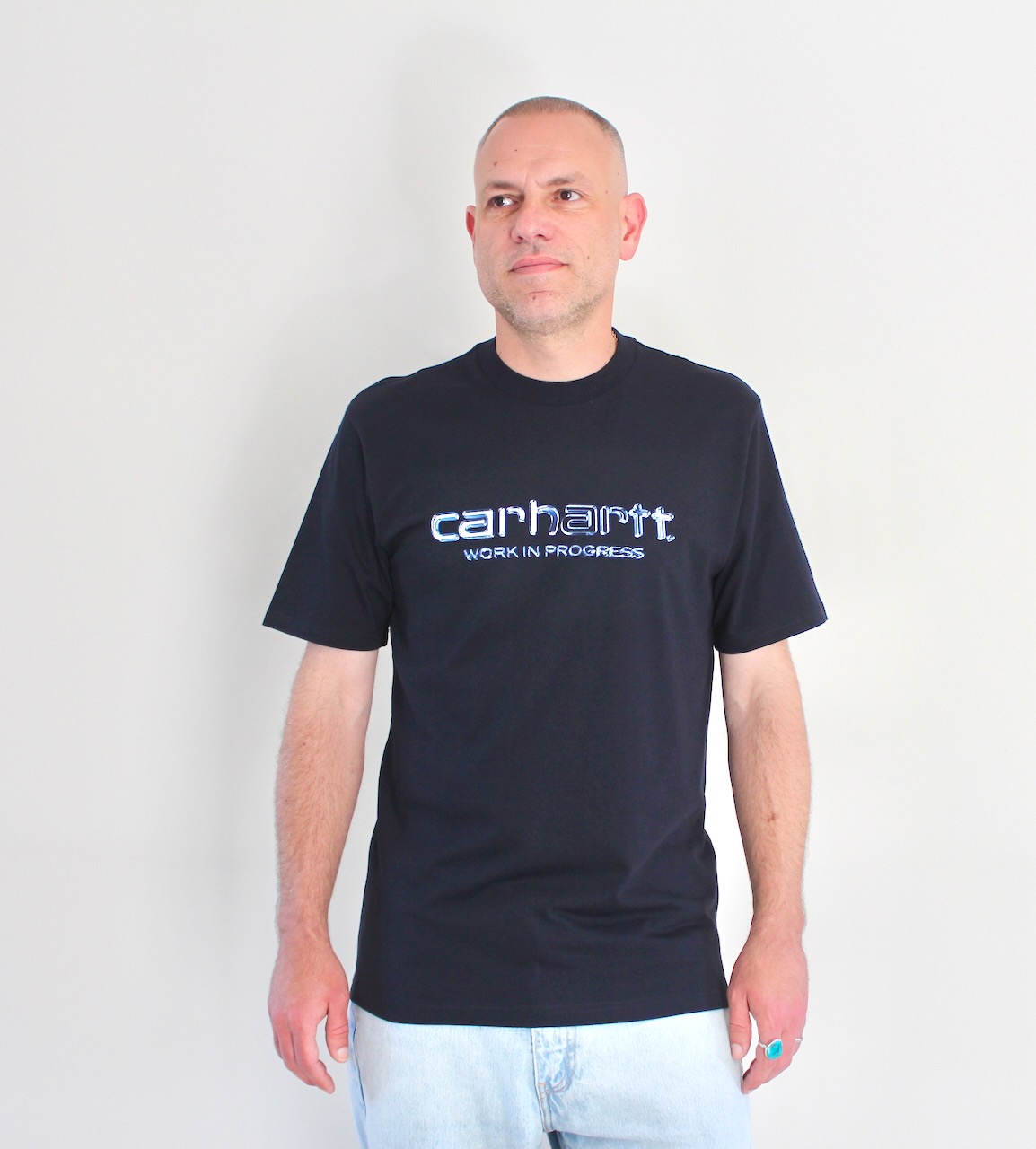Carhartt Wip Solar Chrome Script T-shirt Dark Navy