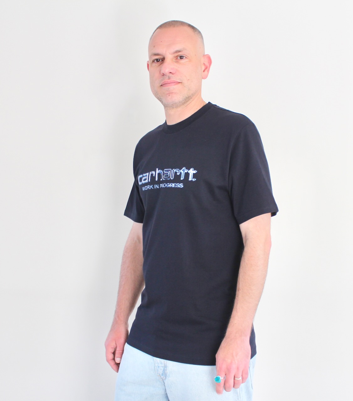 Carhartt Wip Solar Chrome Script T-shirt Dark Navy