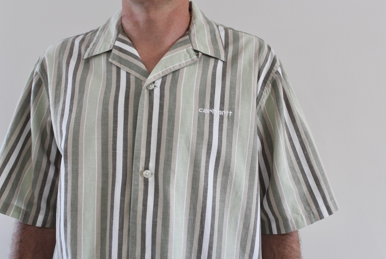 Carhartt Wip Folsey Shirt Stripe Pale Olive