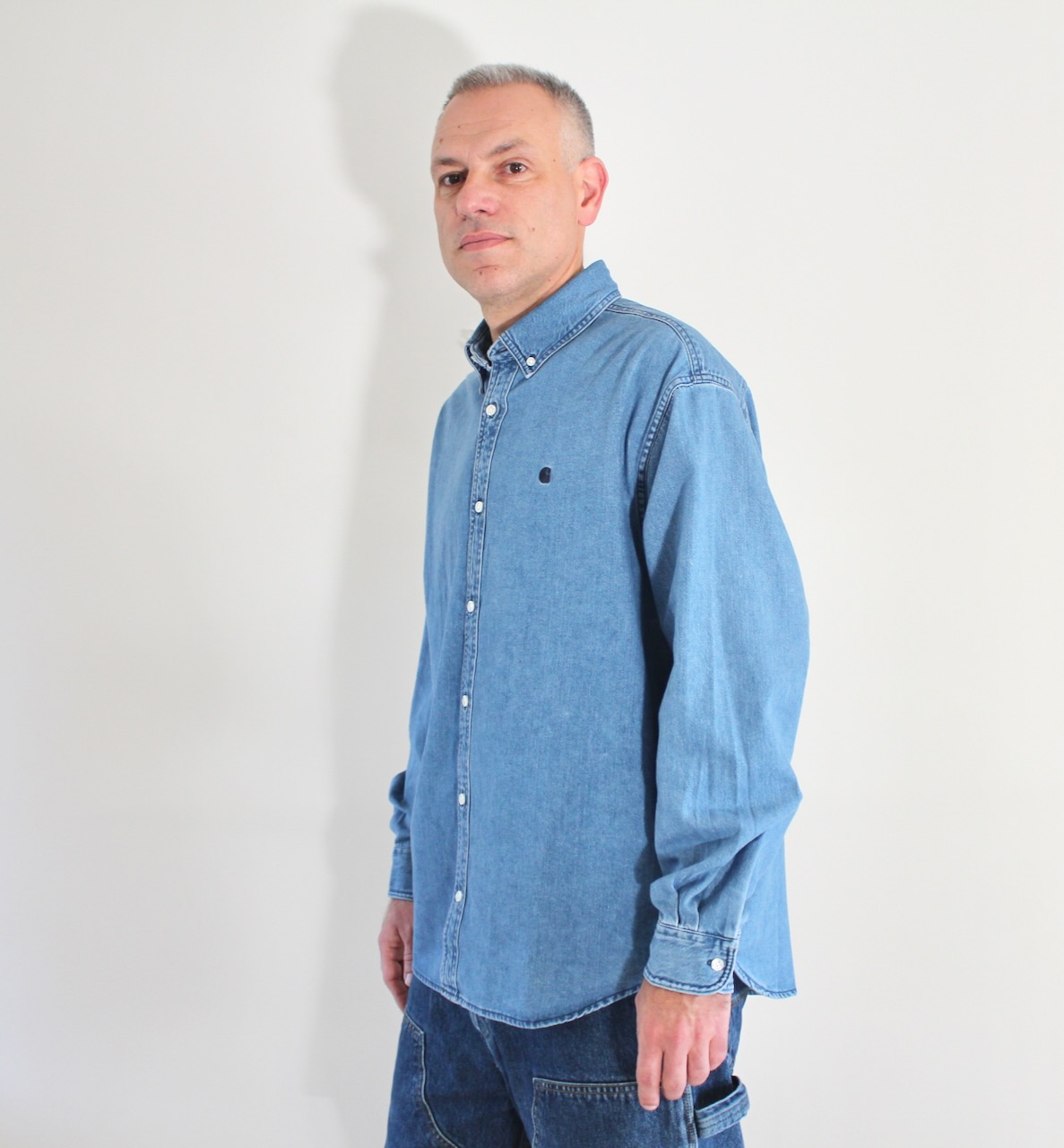 Carhartt Wip Lucas Shirt Blue Stone Washed