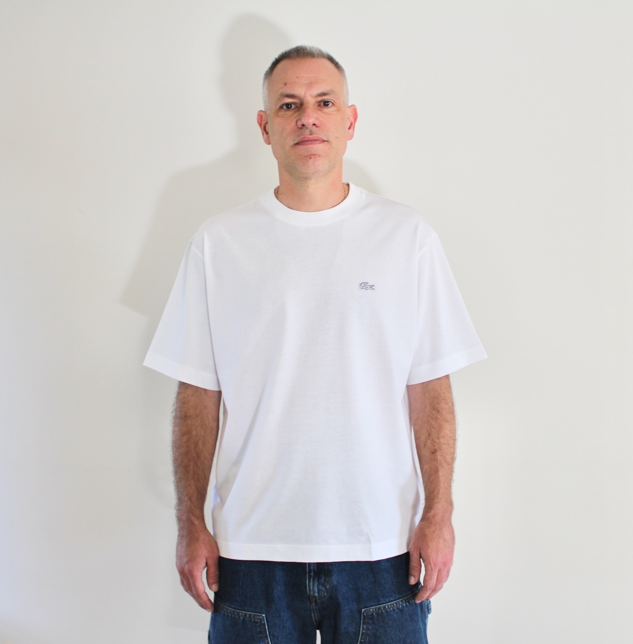 Lacoste Tee Shirt col rond blanc