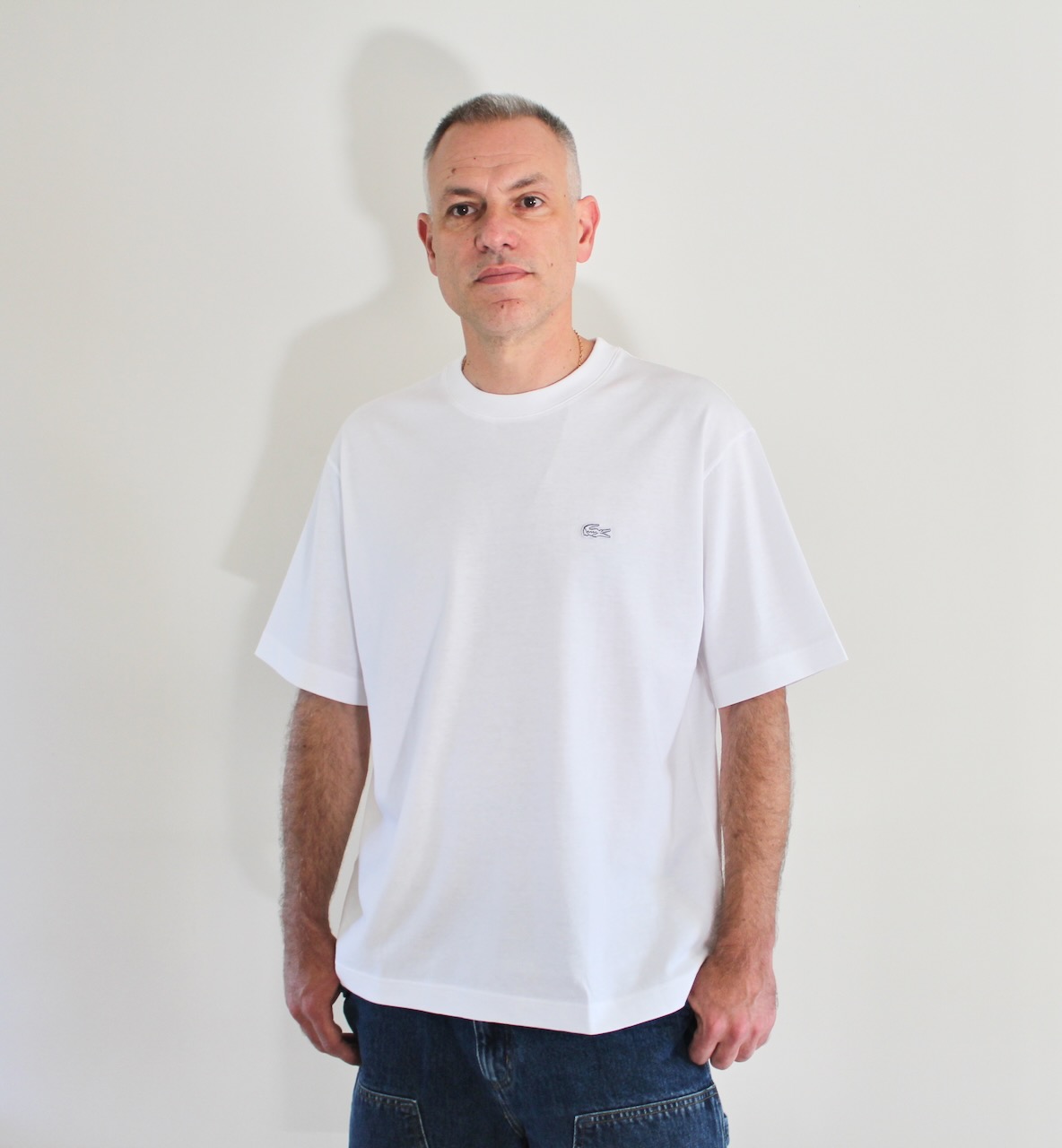Lacoste Tee Shirt col rond blanc