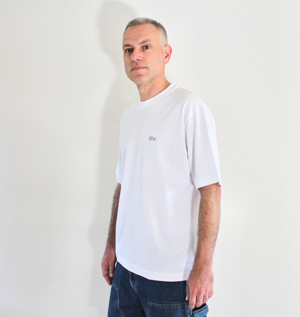 Lacoste Tee Shirt col rond blanc