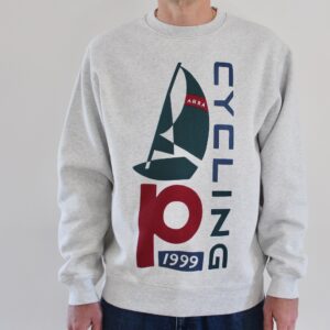 By Parra Sail Bike Crewneck Sweatshirt Heather Grey