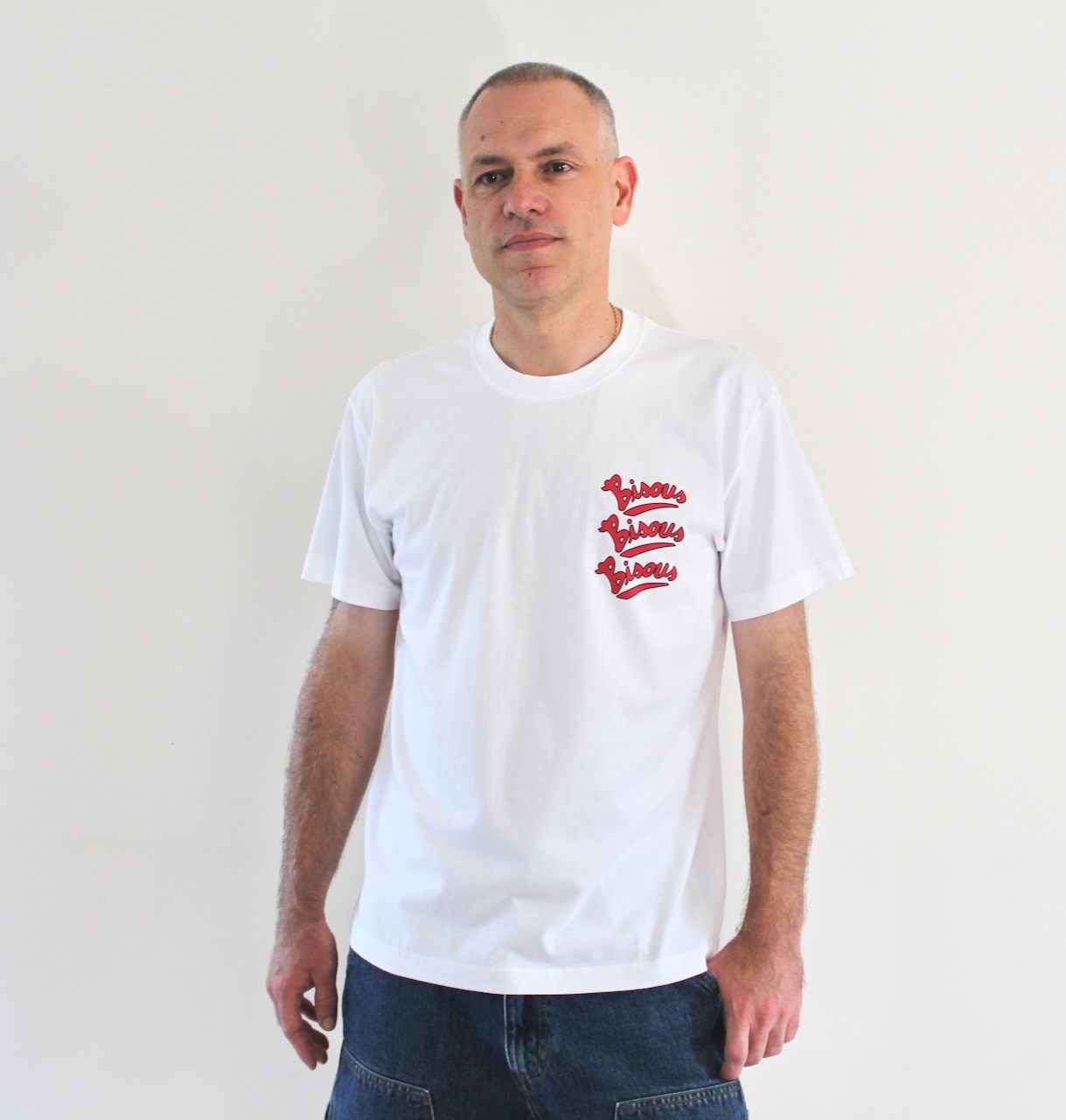 Bisous Gianni Tee White Red