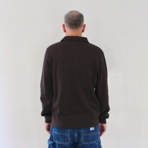 Lacoste Sweat Polo Côtelé Marron