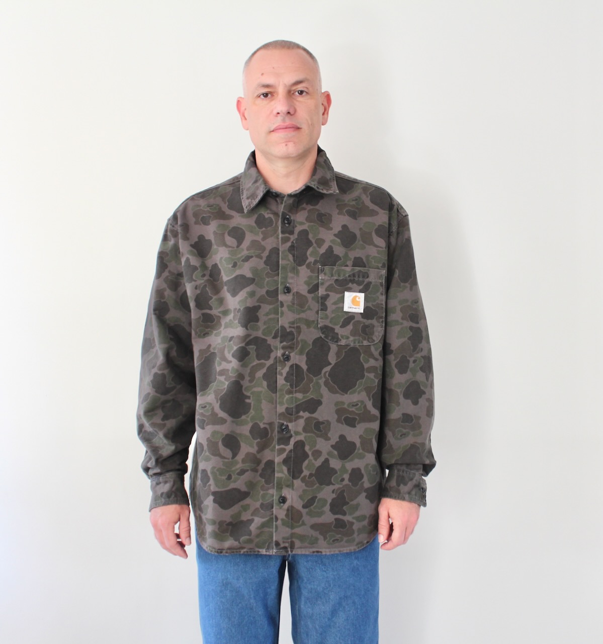 Carhartt Wip Duck Shirt Camo Duck Green Prophyr Garment Dyed
