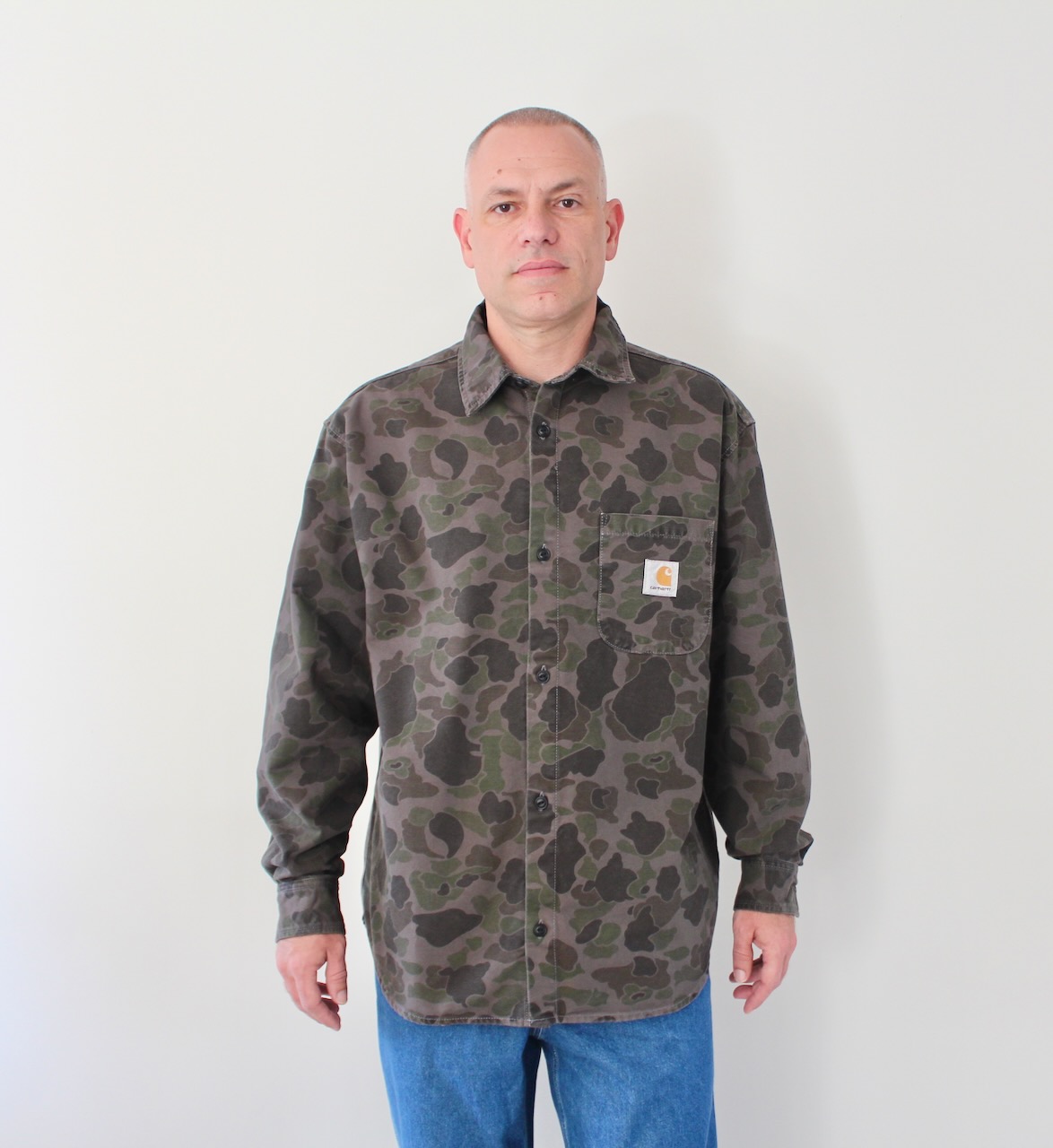 Carhartt Wip Duck Shirt Camo Duck Green Prophyr Garment Dyed
