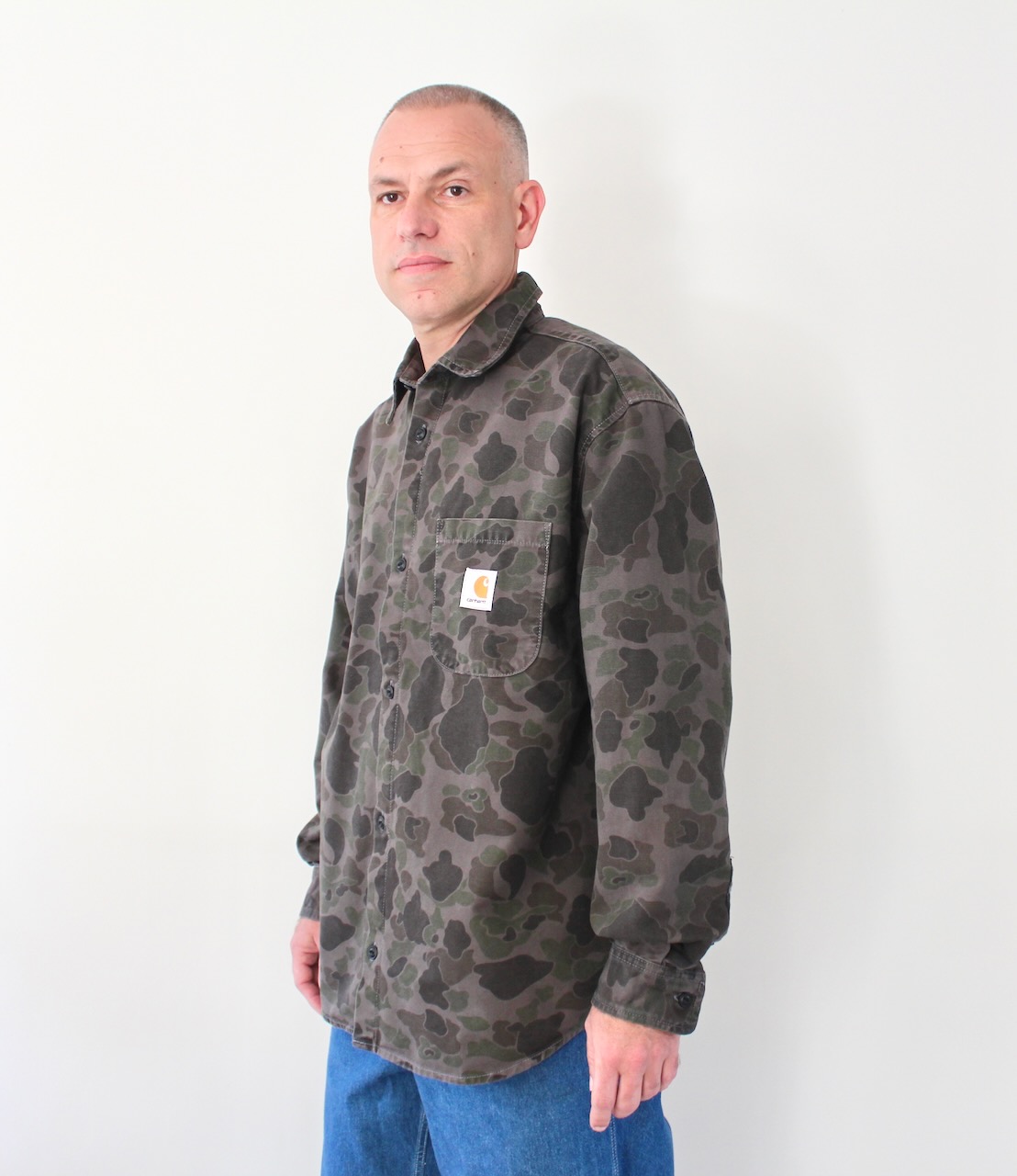 Carhartt Wip Duck Shirt Camo Duck Green Prophyr Garment Dyed