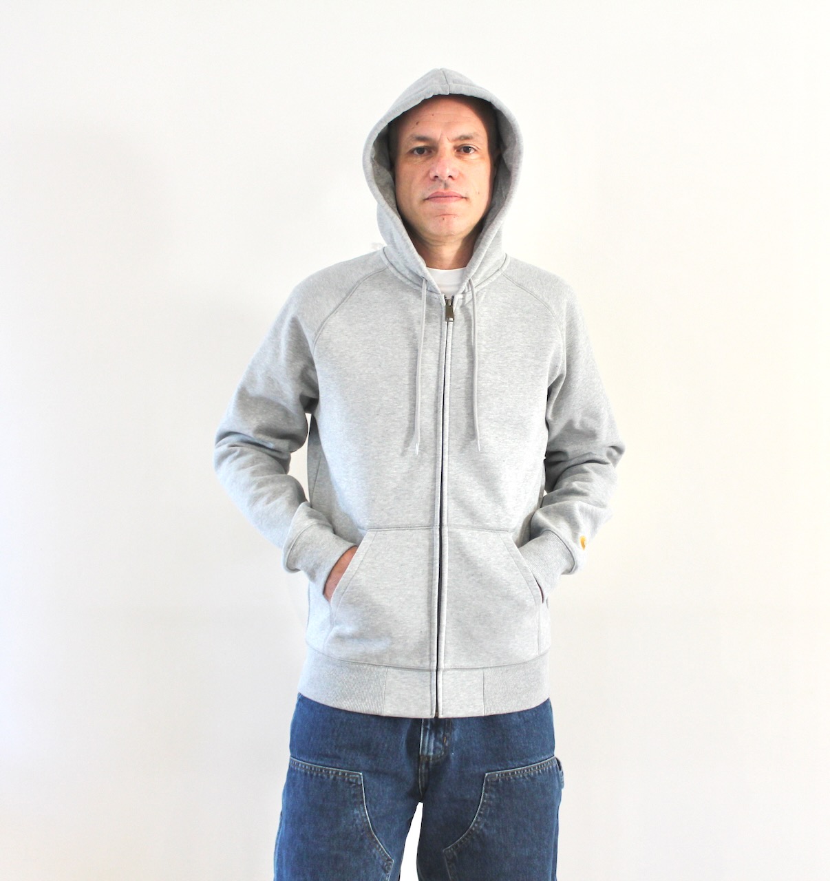 Carhartt Wip Hooded Chase Jacket Grey Gold