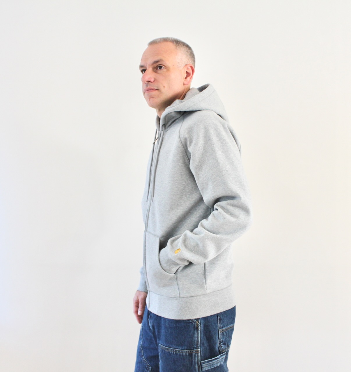 Carhartt Wip Hooded Chase Jacket Grey Gold