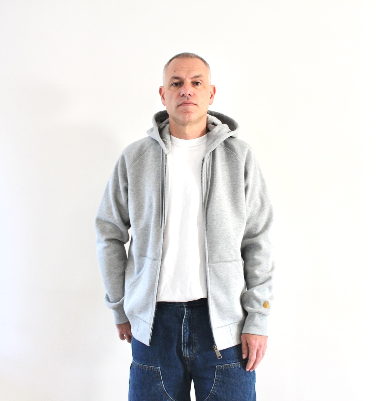 Carhartt Wip Hooded Chase Jacket Grey Gold