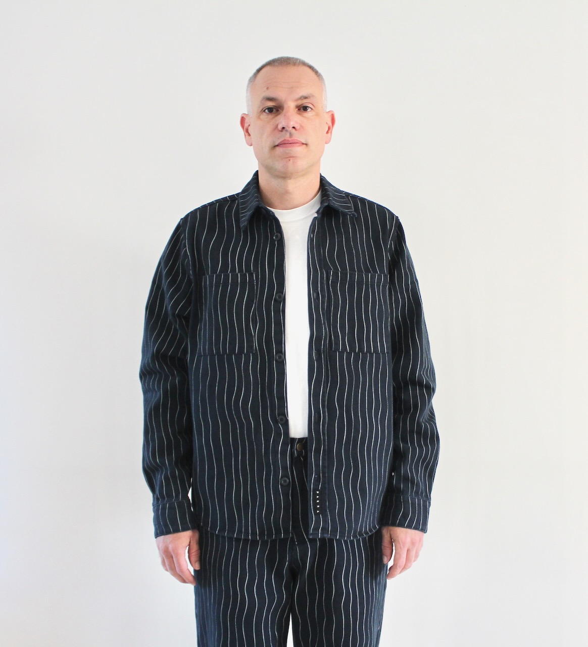 By Parra Meandering Lines Shirt Navy Blue
