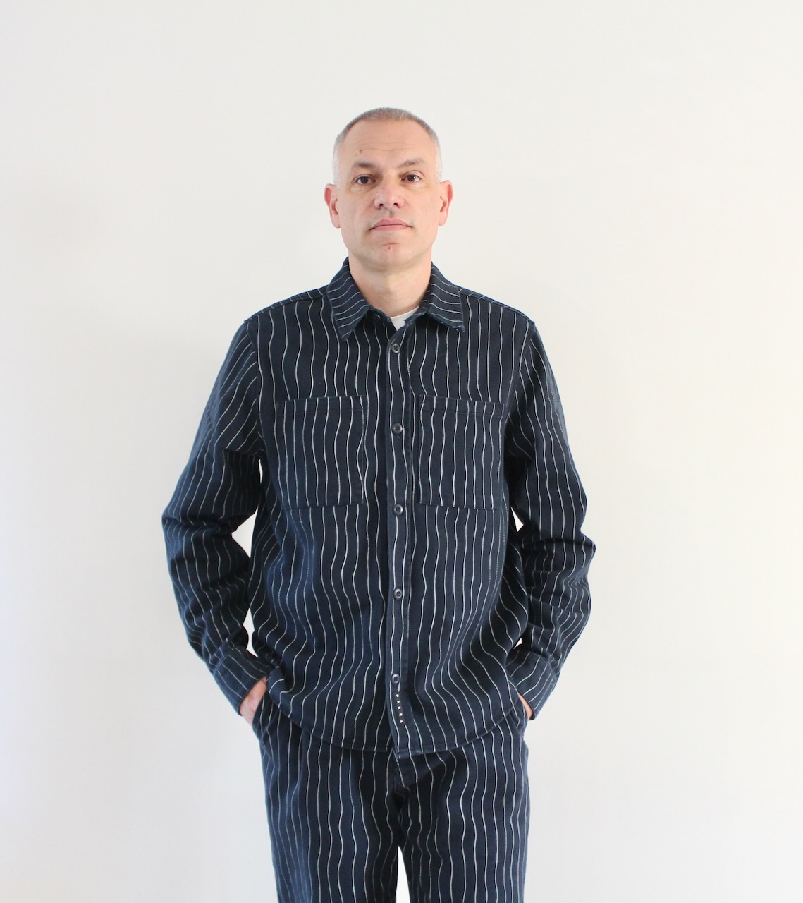 By Parra Meandering Lines Shirt Navy Blue