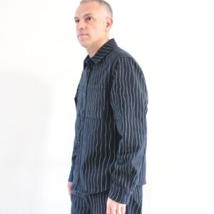 By Parra Meandering Lines Shirt Navy Blue
