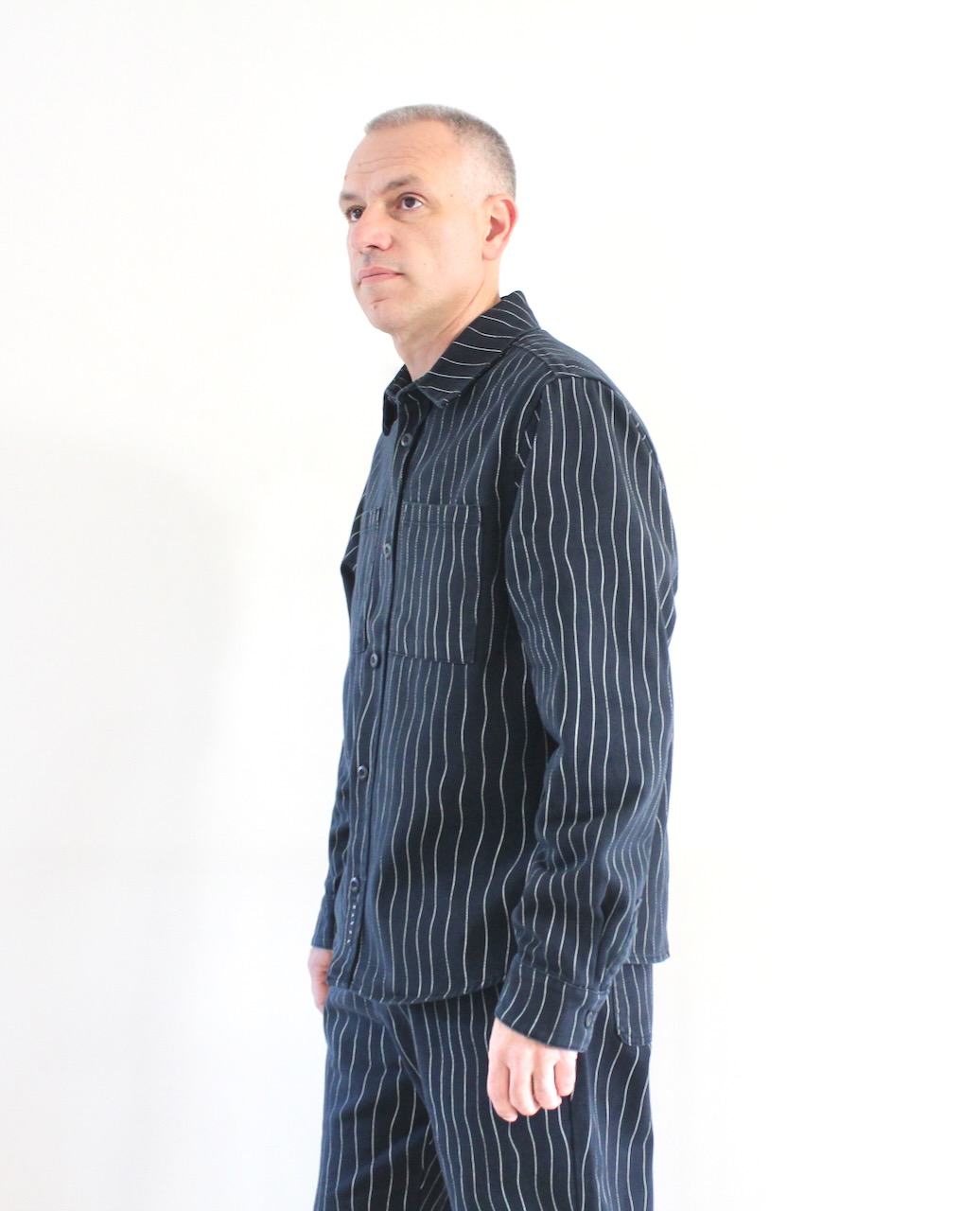 By Parra Meandering Lines Shirt Navy Blue