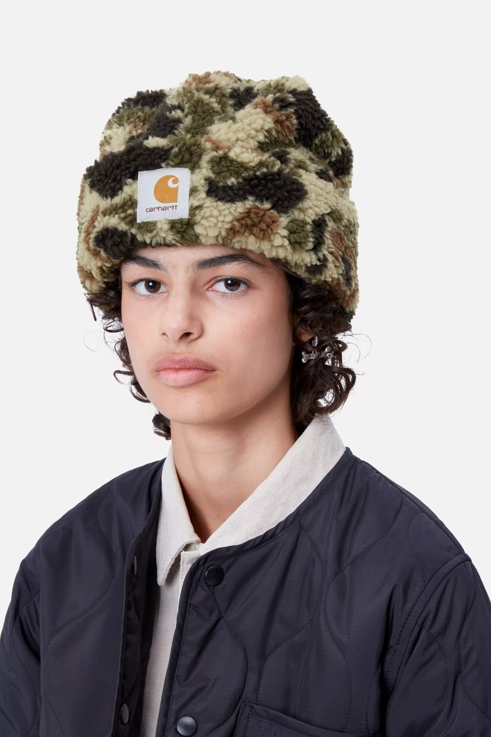Carhartt Wip Prentis Beanie Camo Duck Jacquard Green