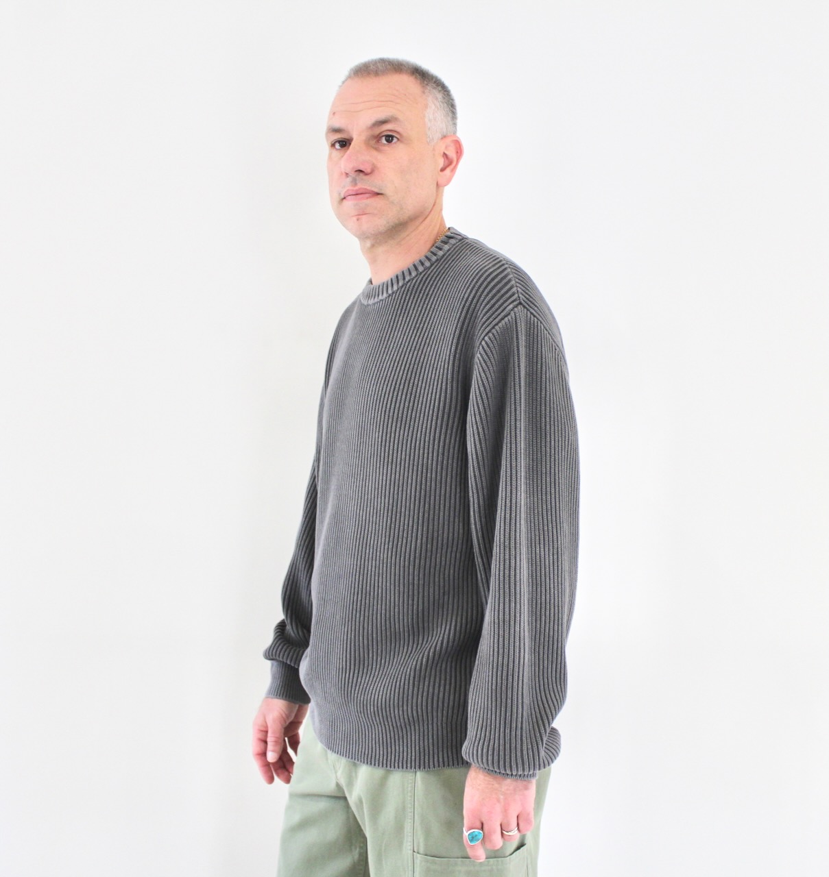 Gramicci Cotton Knit Sweater Grey