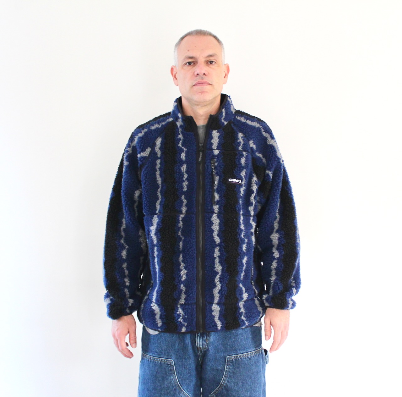 Gramicci Ripple Sherpa Jacket Navy Ripple