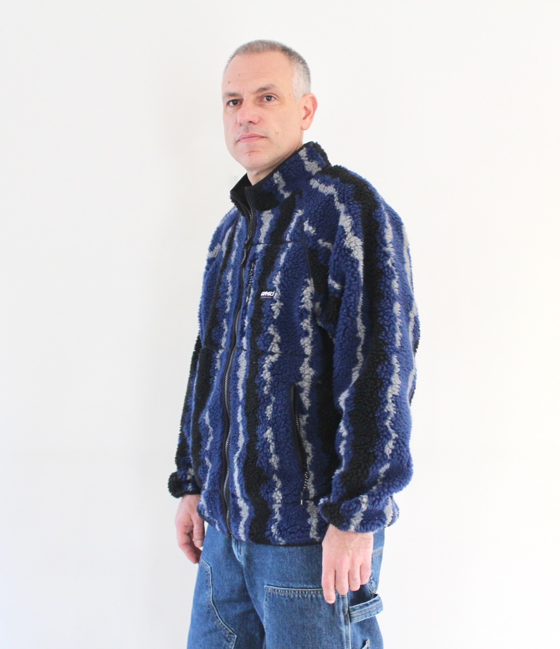 Gramicci Ripple Sherpa Jacket Navy Ripple