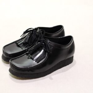 Clarks Wallabee Hi Shine Leather Black