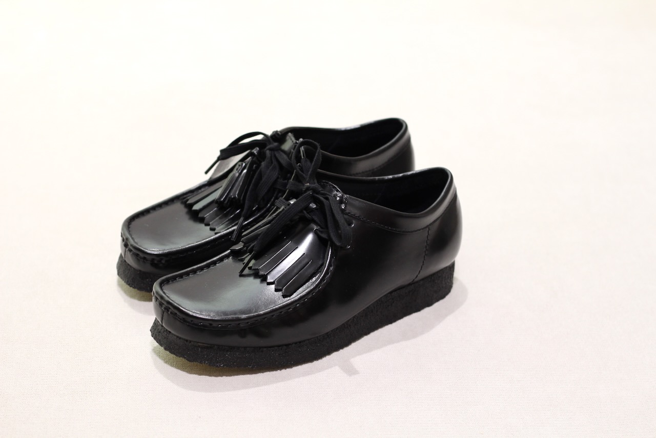 Clarks Wallabee Hi Shine Leather Black