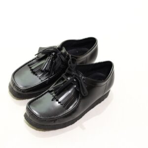 Clarks Wallabee Hi Shine Leather Black