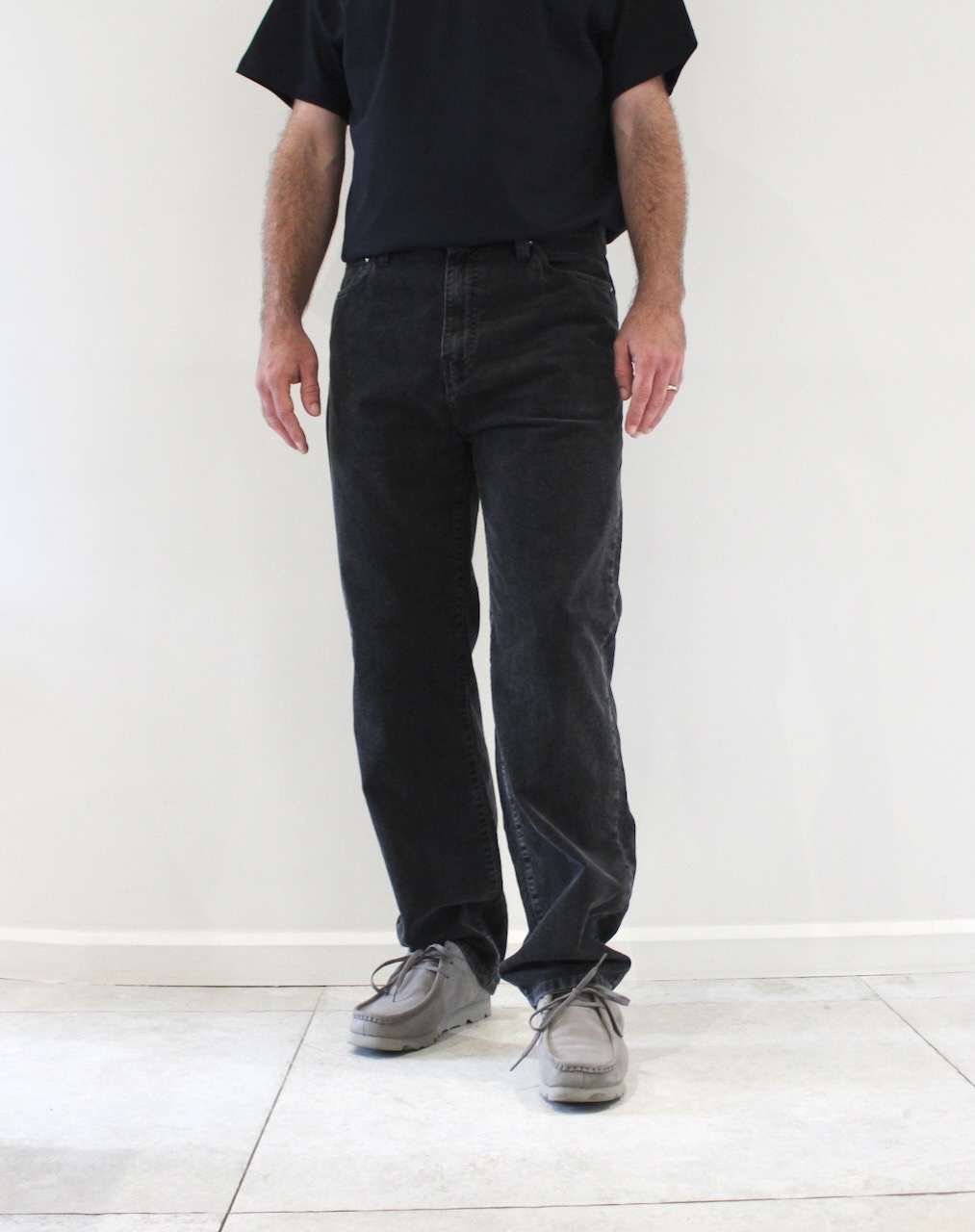 Aaron Pant Corduroy Black Dusky washed