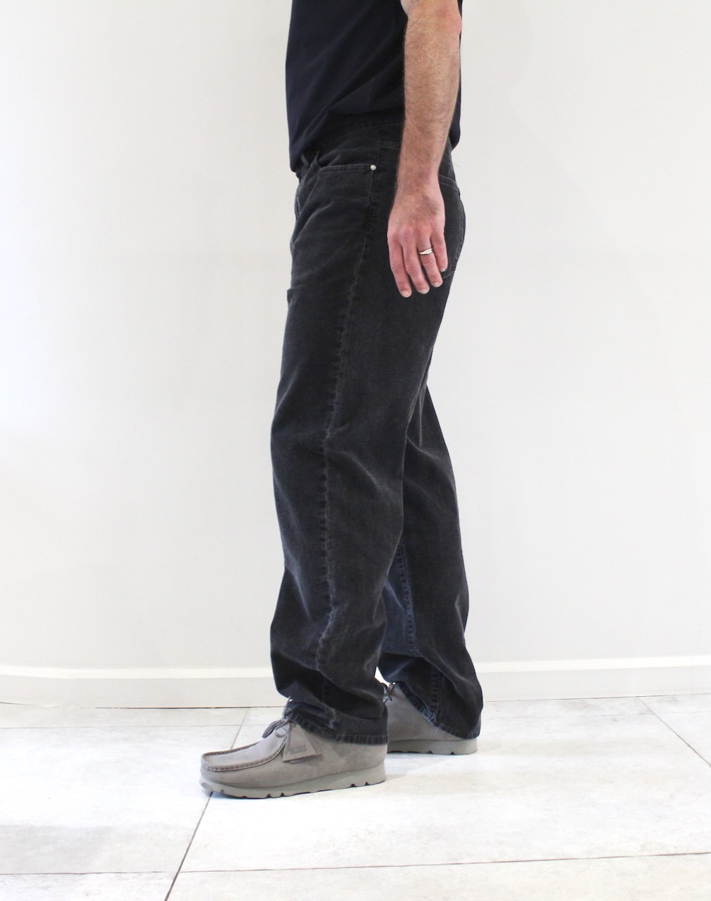 Aaron Pant Corduroy Black Dusky washed