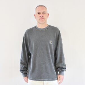 Carhartt Wip Vista Waffle T-shirt LS Black Garment Dyed